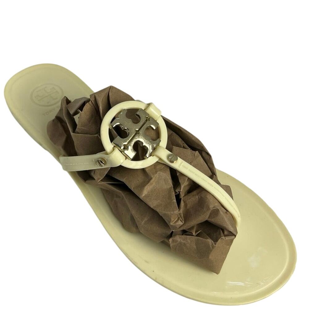 Tory Burch Mini Miller Butter Yellow Plastic Jelly Slide Thong Sandals Size 9